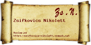 Zsifkovics Nikolett névjegykártya